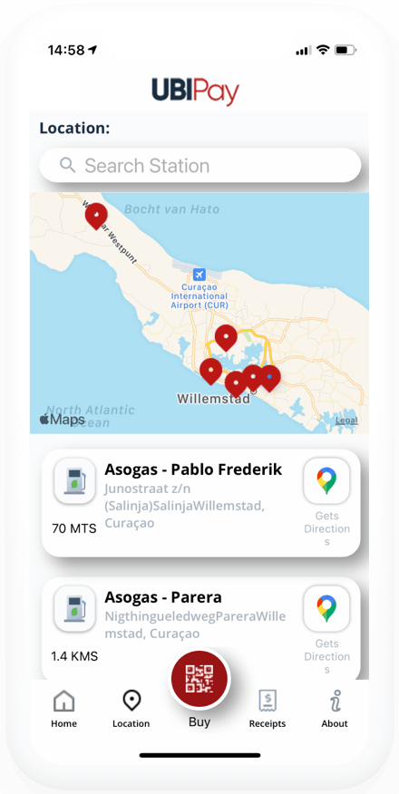 With the Ubipay app you can re-fuel easily.